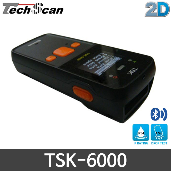 [테크스캔] TSK-6000 바코드스캐너 무선 이동 미니 블루투스 1D 2D TechScan